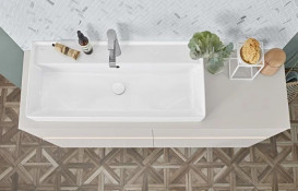 Тумба під раковину Villeroy & Boch Collaro 160х50 см із підсвічуванням ДСП м'який сірий C029B0VK