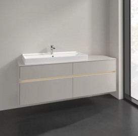 Тумба під раковину Villeroy & Boch Collaro 160х50 см із підсвічуванням ДСП м'який сірий C029B0VK