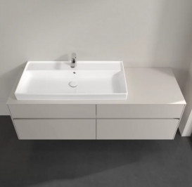 Тумба під раковину Villeroy & Boch Collaro 160х50 см із підсвічуванням ДСП м'який сірий C029B0VK