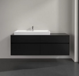 Тумба під раковину Villeroy & Boch Collaro 160х50 см із підсвічуванням МДФ чорний матовий лак C029B0PD