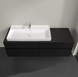 Тумба під раковину Villeroy & Boch Collaro 160х50 см із підсвічуванням МДФ чорний матовий лак C029B0PD