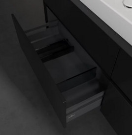 Тумба під раковину Villeroy & Boch Collaro 160х50 см із підсвічуванням МДФ чорний матовий лак C029B0PD