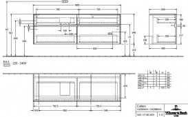 Тумба под раковину Villeroy & Boch Collaro 160х50 см с подсветкой ДСП каменный дуб C029B0RK
