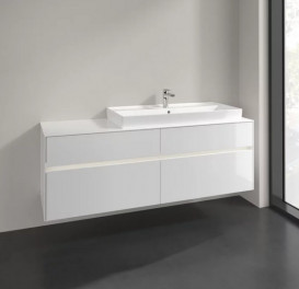 Тумба під раковину Villeroy & Boch Collaro 160х50 см із підсвічуванням МДФ глянсовий білий C030B0DH