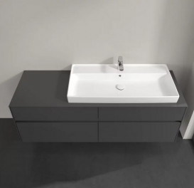 Тумба під раковину Villeroy & Boch Collaro 160х50 см із підсвічуванням МДФ глянсовий сірий C030B0FP