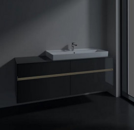 Тумба під раковину Villeroy & Boch Collaro 160х50 см із підсвічуванням МДФ глянсовий сірий C030B0FP