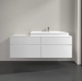 Тумба под раковину Villeroy & Boch Collaro 160х50 см с подсветкой ДСП матовый белый C030B0MS