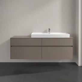 Тумба під раковину Villeroy & Boch Collaro 160х50 см із підсвічуванням ДСП трюфель сірий C030B0VG