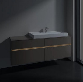 Тумба під раковину Villeroy & Boch Collaro 160х50 см із підсвічуванням ДСП трюфель сірий C030B0VG