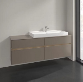 Тумба під раковину Villeroy & Boch Collaro 160х50 см із підсвічуванням ДСП трюфель сірий C030B0VG