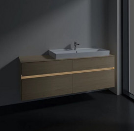 Тумба под раковину Villeroy & Boch Collaro 160х50 см с подсветкой ДСП северный дуб C030B0VJ