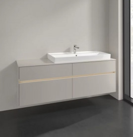 Тумба под раковину Villeroy & Boch Collaro 160х50 см с подсветкой ДСП мягкий серый C030B0VK