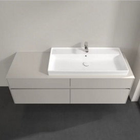 Тумба под раковину Villeroy & Boch Collaro 160х50 см с подсветкой ДСП мягкий серый C030B0VK