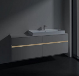 Тумба под раковину Villeroy & Boch Collaro 160х50 см с подсветкой ДСП мягкий серый C030B0VK