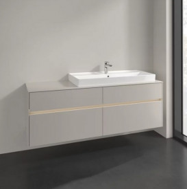 Тумба под раковину Villeroy & Boch Collaro 160х50 см с подсветкой ДСП мягкий серый C030B0VK