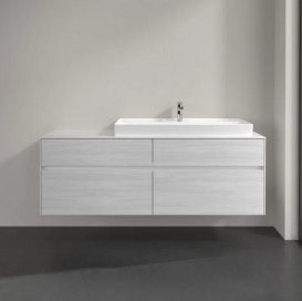 Тумба під раковину Villeroy & Boch Collaro 160х50 см із підсвічуванням ДСП біле дерево C030B0E8