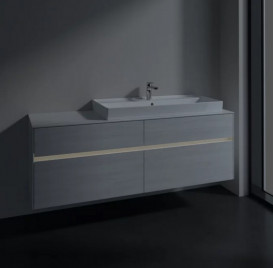 Тумба під раковину Villeroy & Boch Collaro 160х50 см із підсвічуванням ДСП біле дерево C030B0E8