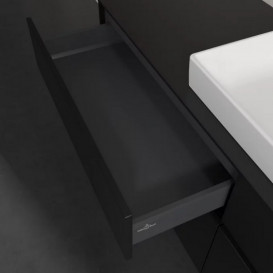 Тумба под раковину Villeroy & Boch Collaro 160х50 см с подсветкой МДФ черный матовый лак C030B0PD