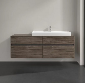 Тумба під раковину Villeroy & Boch Collaro 160х50 см із підсвічуванням ДСП кам'яний дуб C030B0RK