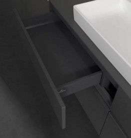 Тумба под раковину Villeroy & Boch Collaro 160х50 см с подсветкой МДФ глянцевый серый C031B0FP