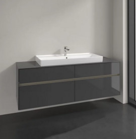 Тумба под раковину Villeroy & Boch Collaro 160х50 см с подсветкой МДФ глянцевый серый C031B0FP