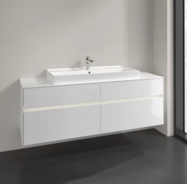 Тумба под раковину Villeroy & Boch Collaro 160х50 см с подсветкой ДСП матовый белый C031B0MS