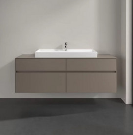 Тумба під раковину Villeroy & Boch Collaro 160х50 см із підсвічуванням ДСП трюфель сірий C031B0VG