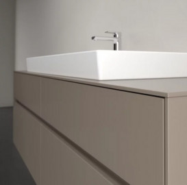 Тумба під раковину Villeroy & Boch Collaro 160х50 см із підсвічуванням ДСП трюфель сірий C031B0VG