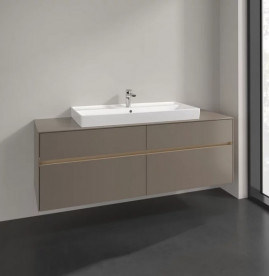 Тумба під раковину Villeroy & Boch Collaro 160х50 см із підсвічуванням ДСП трюфель сірий C031B0VG