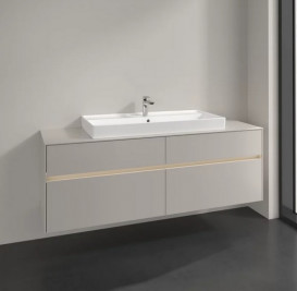 Тумба під раковину Villeroy & Boch Collaro 160х50 см із підсвічуванням ДСП м'який сірий C031B0VK