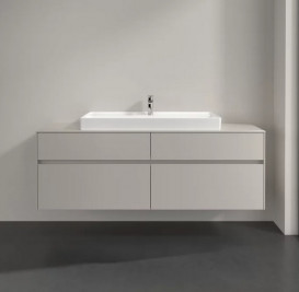 Тумба під раковину Villeroy & Boch Collaro 160х50 см із підсвічуванням ДСП м'який сірий C031B0VK