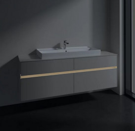 Тумба під раковину Villeroy & Boch Collaro 160х50 см із підсвічуванням ДСП м'який сірий C031B0VK