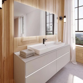 Тумба під раковину Villeroy & Boch Collaro 160х50 см із підсвічуванням ДСП м'який сірий C031B0VK