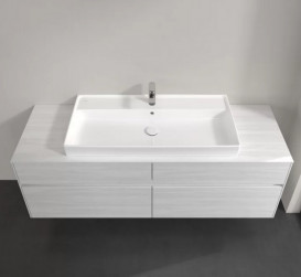 Тумба под раковину Villeroy & Boch Collaro 160х50 см с подсветкой ДСП белое дерево C031B0E8