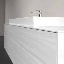 Тумба под раковину Villeroy & Boch Collaro 160х50 см с подсветкой ДСП белое дерево C031B0E8