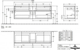 Тумба под раковину Villeroy & Boch Collaro 160х50 см с подсветкой ДСП белое дерево C031B0E8