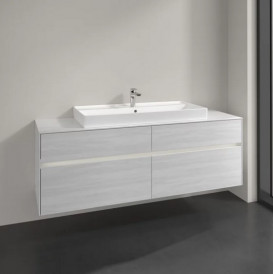 Тумба под раковину Villeroy & Boch Collaro 160х50 см с подсветкой ДСП белое дерево C031B0E8