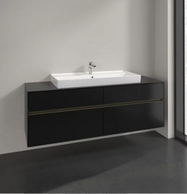 Тумба під раковину Villeroy & Boch Collaro 160х50 см із підсвічуванням МДФ чорний матовий лак C031B0PD