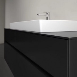 Тумба під раковину Villeroy & Boch Collaro 160х50 см із підсвічуванням МДФ чорний матовий лак C031B0PD