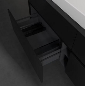 Тумба під раковину Villeroy & Boch Collaro 160х50 см із підсвічуванням МДФ чорний матовий лак C031B0PD