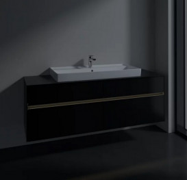 Тумба під раковину Villeroy & Boch Collaro 160х50 см із підсвічуванням МДФ чорний матовий лак C031B0PD