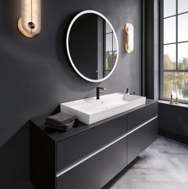 Тумба під раковину Villeroy & Boch Collaro 160х50 см із підсвічуванням МДФ чорний матовий лак C031B0PD