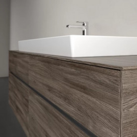 Тумба под раковину Villeroy & Boch Collaro 160х50 см с подсветкой ДСП каменный дуб C031B0RK