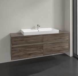 Тумба под раковину Villeroy & Boch Collaro 160х50 см с подсветкой ДСП каменный дуб C031B0RK