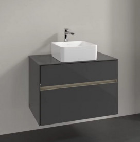 Тумба під раковину Villeroy & Boch Collaro 80х50 см із підсвічуванням МДФ глянсовий сірий C037B0FP