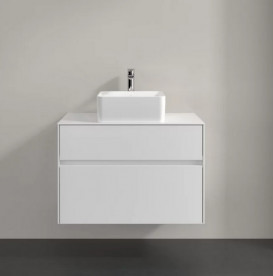 Тумба под раковину Villeroy & Boch Collaro 80х50 см с подсветкой ДСП матовый белый C037B0MS