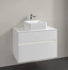 Тумба под раковину Villeroy & Boch Collaro 80х50 см с подсветкой ДСП матовый белый C037B0MS