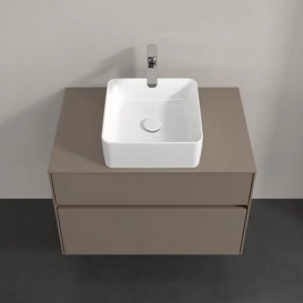 Тумба под раковину Villeroy & Boch Collaro 80х50 см с подсветкой ДСП трюфель серый C037B0VG