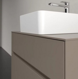 Тумба под раковину Villeroy & Boch Collaro 80х50 см с подсветкой ДСП трюфель серый C037B0VG