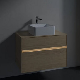 Тумба под раковину Villeroy & Boch Collaro 80х50 см с подсветкой ДСП северный дуб C037B0VJ